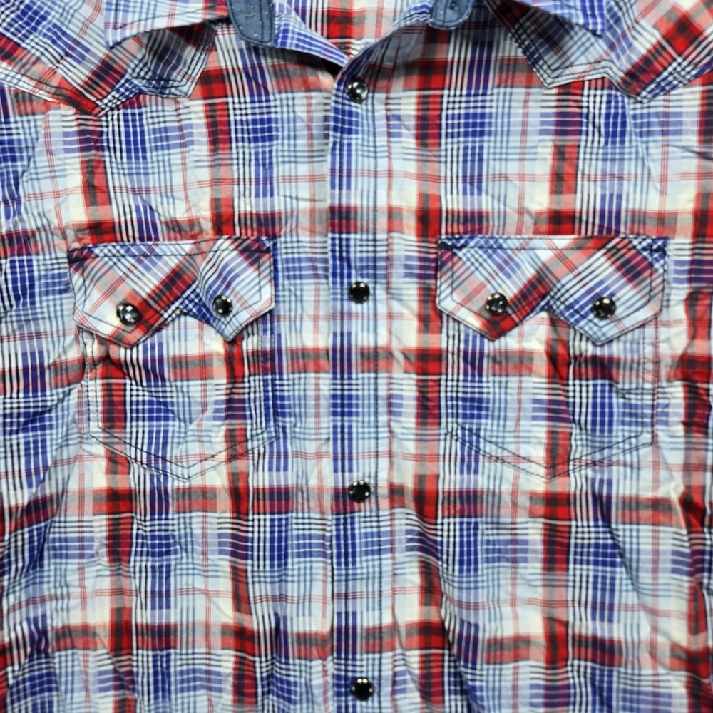 Cody James Pearl Snap Button Up Shirt XLT Western Cowboy Rodeo Mens Short Sleeve - Picture 4 of 8
